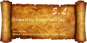 Simonics Leonidász névjegykártya